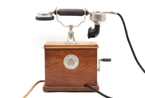 Altes telefon mit handkurbel - altes,